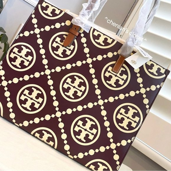 🔥HP🔥NeW! Tory Burch T Monogram Contrast Embossed Tote - Picture 4 of 17